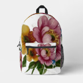 Porcelain Inspired Floral Bedruckter Rucksack (Vorderseite)