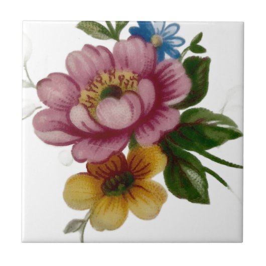 Porcelain Inspired Floral Fliese (Vorderseite)