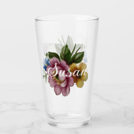 Porcelain Inspired Floral Glas