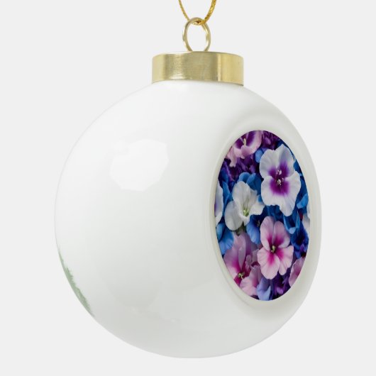 Porcelain Petals Elegance Keramik Kugel-Ornament (Links)