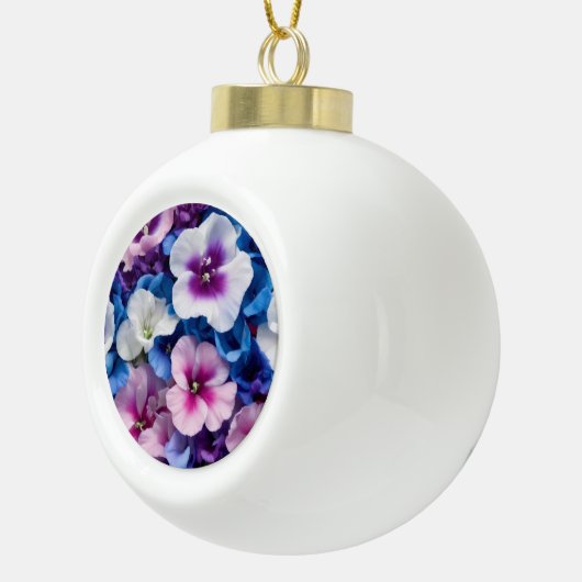 Porcelain Petals Elegance Keramik Kugel-Ornament (Rechts)