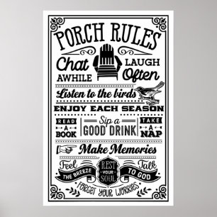 Porch Etiquette: Die ungeschriebenen Regeln der En Poster