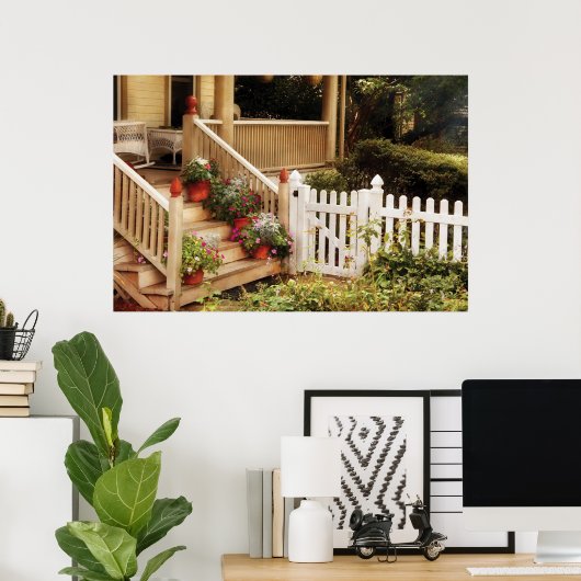 Porch - Garten meiner Großmutter Poster (Heimbüro)