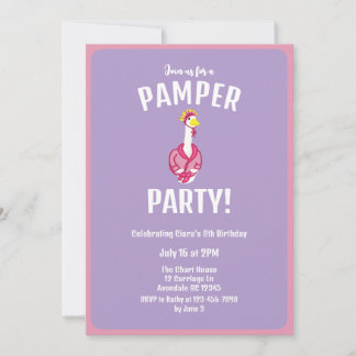Porch Goose Pamper Party Girls Birthday Einladung