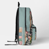 Porch Kitty Florales Patchwork-Szene Bedruckter Rucksack (Links)