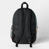 Porch Kitty Florales Patchwork-Szene Bedruckter Rucksack (Rückseite)