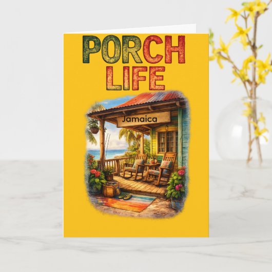 Porch life jamaica karte (Gelbe Blume)