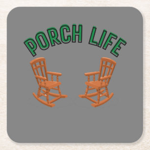 Porch Life Rechteckiger Pappuntersetzer