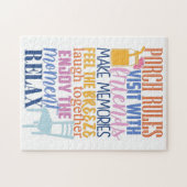 Porch regiert Niedliches Zitat für Freunde Puzzle (Horizontal)