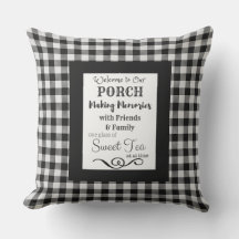Porch Tee Typografie Black and White Buffalo Karo