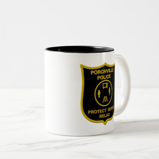 Porchville Polizei Zweifarbige Tasse (VorderseiteRechts)