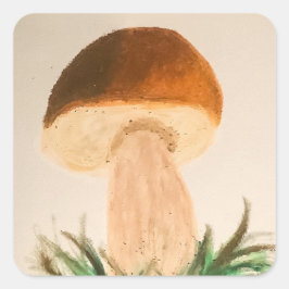 Porcini Mushroom Quadratischer Aufkleber