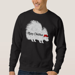 Porcupine Animal Lover Xmas Weihnachtsmannmütze Po Sweatshirt