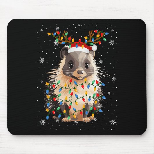 Porcupine Animal Weihnachtsmannmütze Ugge Christma Mousepad (Vorne)