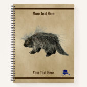 Porcupine auf altem Papier Notizblock (Vorderseite)