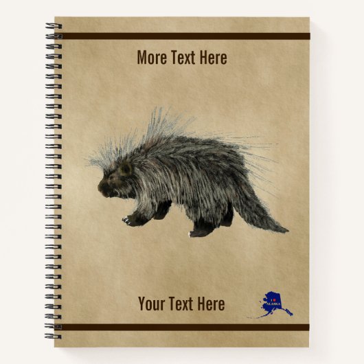 Porcupine auf altem Papier Notizblock (Vorderseite)