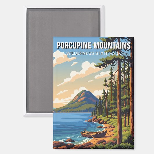 Porcupine Bergsee-Zauber im Staat Magnet (Vorderseite/Rückseite)