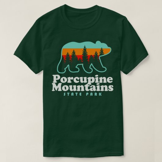 Porcupine Camping Michigan T-Shirt (Design vorne)