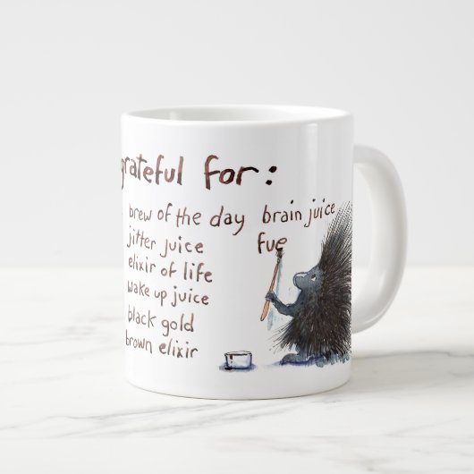 Porcupine Dankbarkeit Jumbo-Tasse (Vorderseite Rechts)