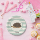 Porcupine, Igel, hellgrün Pappteller (Party)