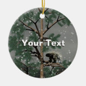 Porcupine im Pinienwald Keramik Ornament (Vorne)