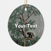 Porcupine im Pinienwald Keramik Ornament (Links)