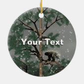 Porcupine im Pinienwald Keramik Ornament (Hinten)