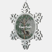 Porcupine im Pinienwald Schneeflocken Zinn-Ornament (Rechts)