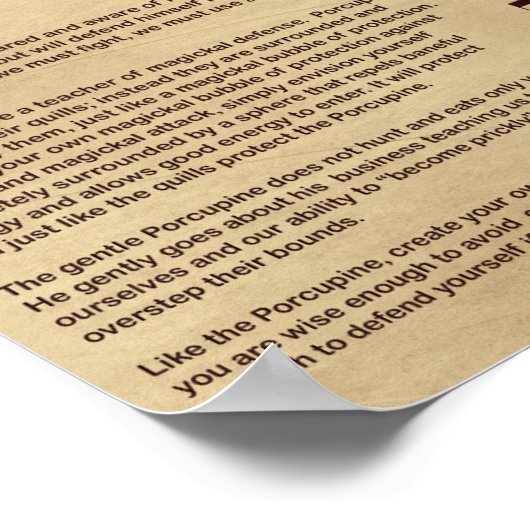 PORCUPINE MYTHOLOGY POSTER (Ecke)