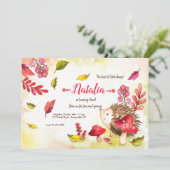 Porcupine Süsse Geburtstagsparty Einladung (Stehend Vorderseite)