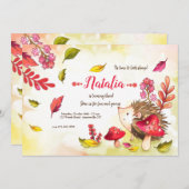 Porcupine Süsse Geburtstagsparty Einladung (Vorne/Hinten)