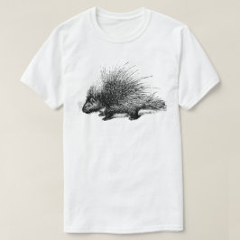 Porcupine Vintag Illustration Mens T - Shirt