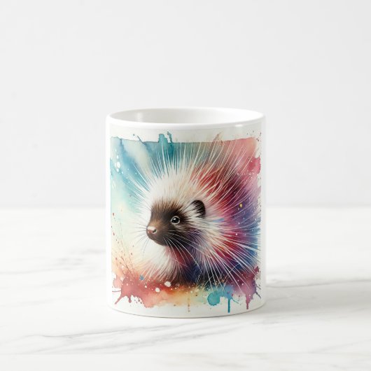 Porcupine Watercolor 180724AREF142 - Watercolor Kaffeetasse (Mittel)