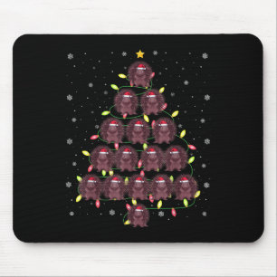 Porcupine Weihnachtsbaum Lichter Ugly Sweater Mousepad