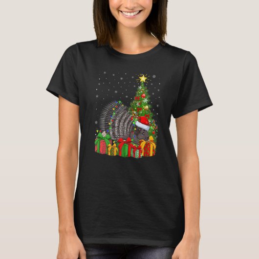 Porcupine  Xmas Holiday Santa Porcupine Christmas  T-Shirt (Vorderseite)