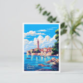 Porec Croatia Art Vintage Reise Illustration Postkarte (Stehend Vorderseite)