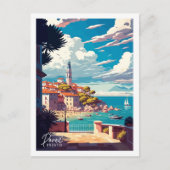 Porec Croatia Vintage Place Illustration Postkarte (Vorderseite)