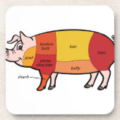 Pork Butcher Chart Getränkeuntersetzer (Vorderseite)