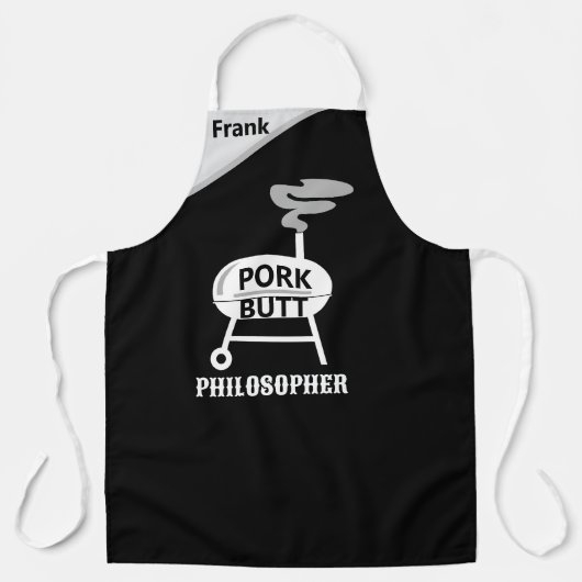 "Pork Butt Philosopher" Apron - BBQ Wisdom Schürze (Vorderseite)