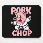 Pork Chop Funny Karate Pig Martial Mousepad (Vorne)