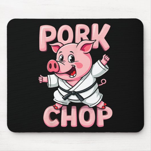 Pork Chop Funny Karate Pig Martial Mousepad (Vorne)
