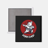 Pork Chop Karate Pig Funny Pun Martial Arts Magnet (Vorderseite/Rückseite)