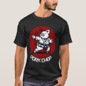 Pork Chop Karate Pig Funny Pun Martial Arts T-Shirt (Vorderseite)