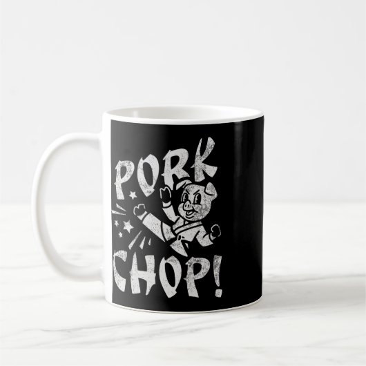 Pork Chop Sarcatic Karate Pig Kaffeetasse (Links)