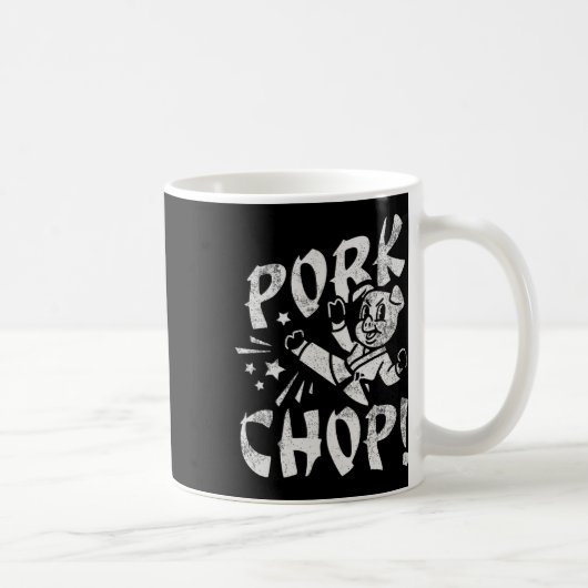 Pork Chop Sarcatic Karate Pig Kaffeetasse (Rechts)