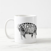 Pork Cuts Typogram Word Cloud Kaffeetasse (Links)