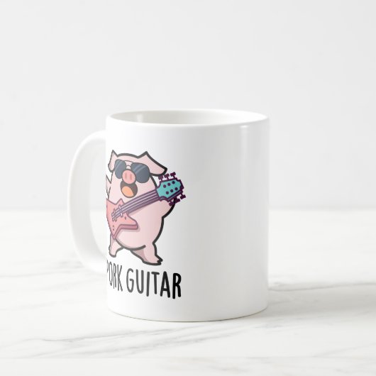 Pork Guitar Funny Rock Guitar Pig Pub Kaffeetasse (Vorderseite Links)