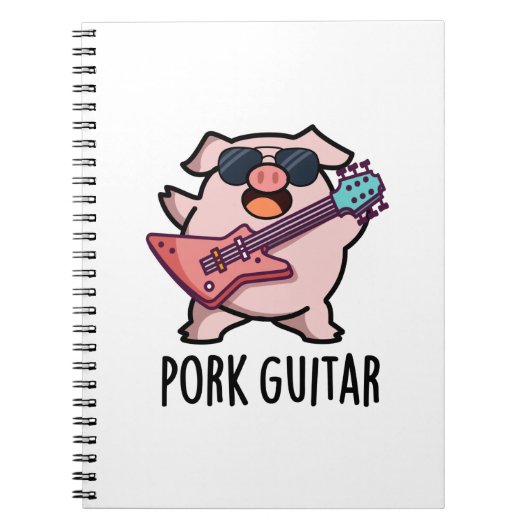 Pork Guitar Funny Rock Guitar Pig Pub Notizblock (Vorderseite)