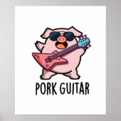 Pork Guitar Funny Rock Guitar Pig Pub Poster (Vorne)