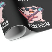 Pork Guitar Funny Rock Guitar Pig Pun Dark BG Geschenkpapier (Rolleneckpunkt)